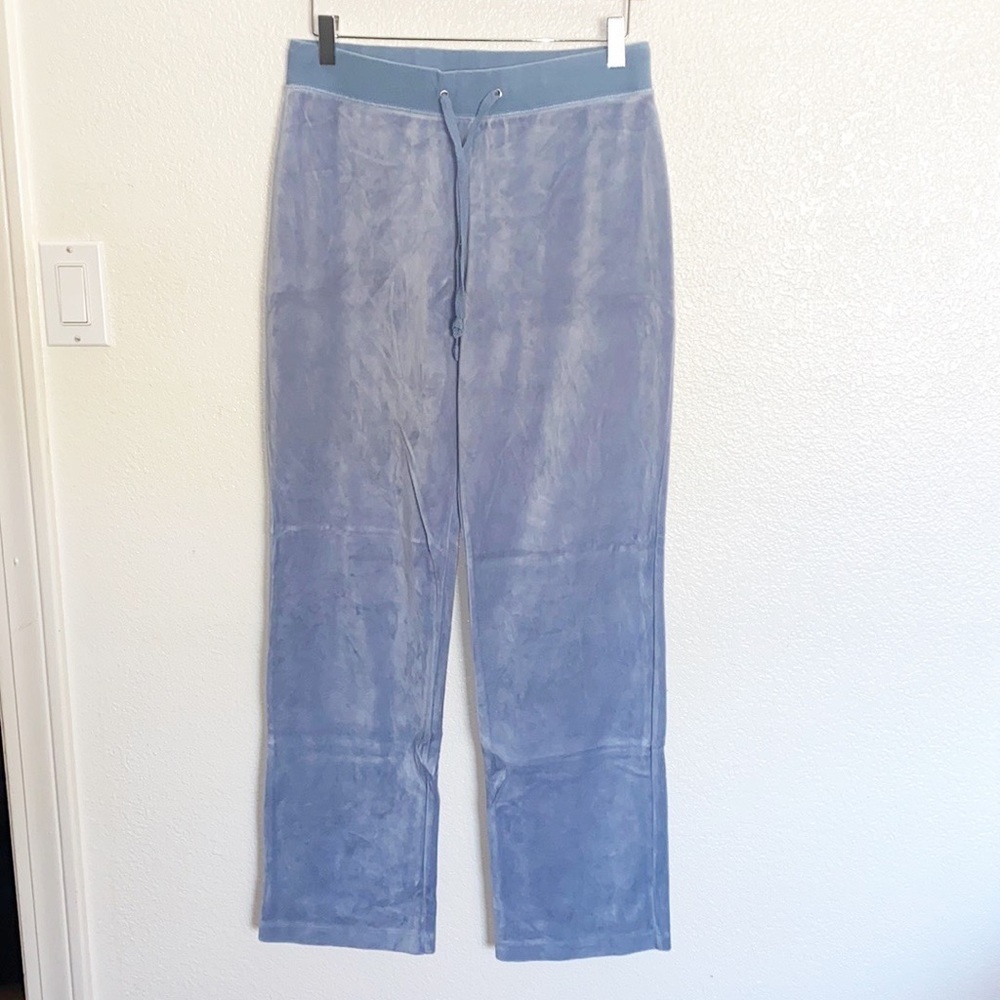 Champion Light Blue Velvet Feel Drawstring WIder Leg Track Pant Sweatpants